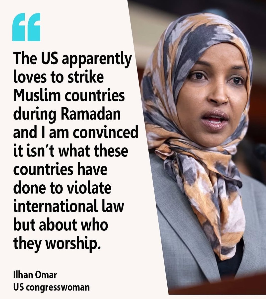 Ilhan Omar is absolutely right about.