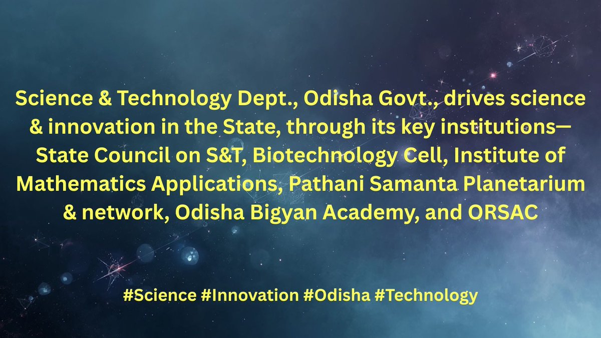Science & Tech Dept, Odisha tweet media