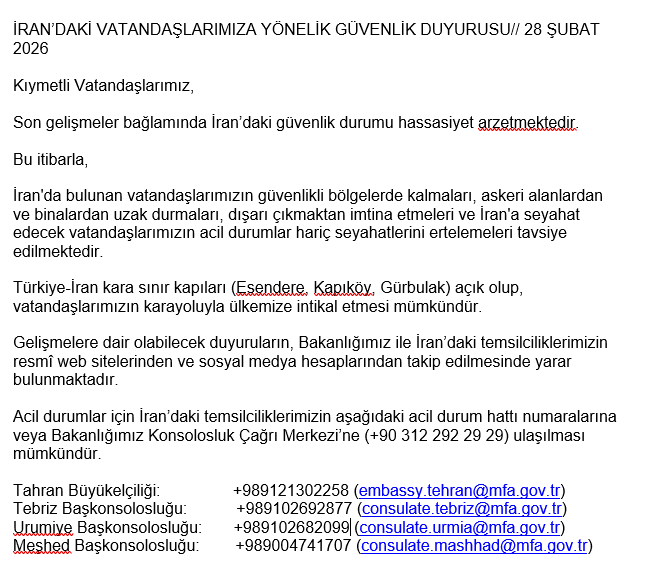 Vatandaşlarımızın dikkatine: