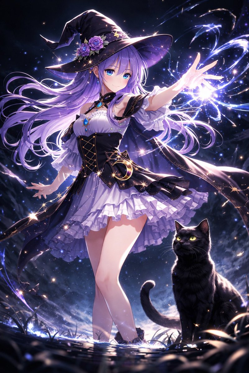 今夜9時頃にもポストします📪 夜のイラストも好きなんです！ #AI