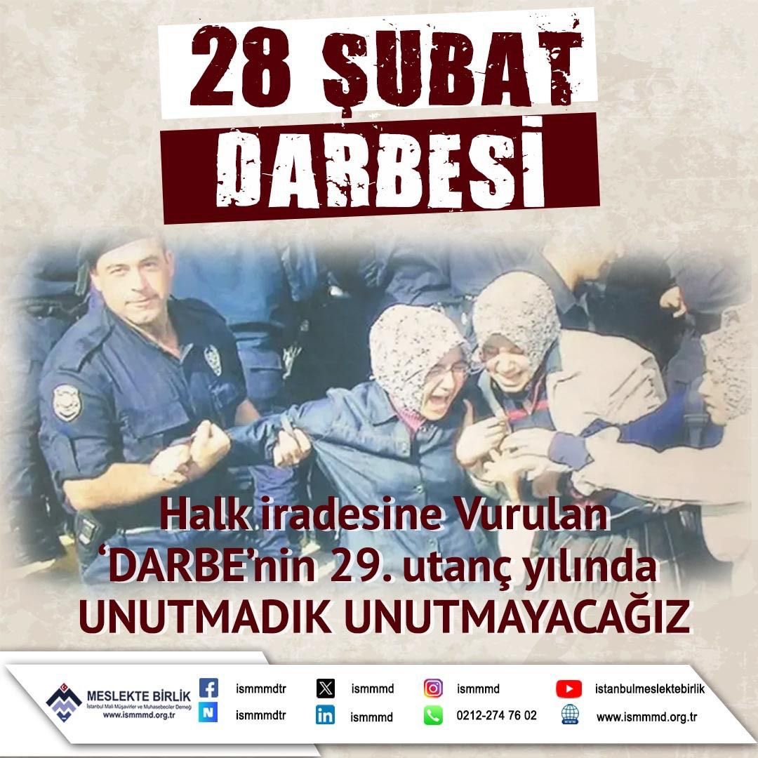 ismmmd's tweet photo. O gün; özgürlükler baskı altına alınmış, inanç üzerinden toplum mühendisliği yapılmak istenmiş, milletin sesi susturulmaya çalışılmıştır.

Ancak tarih göstermiştir ki; bu Aziz Millet İnancından, Kimliğinden ve Değerlerinden asla vazgeçmez.

#28Şubat #unutmadık #unutturmayacağız https://t.co/fKiXVj4dNR