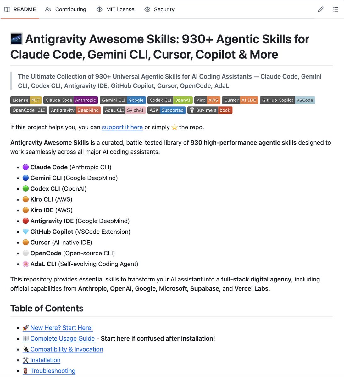 Fuck it.

930+ agentic skills for Claude Code, Cursor, and Antigravity just dropped.

Includes official skills from Anthropic, Vercel, and Remotion.

This is the operating system for your AI agents in 2026.

Comment “930” and I’ll DM the link + my top 10 to install first.