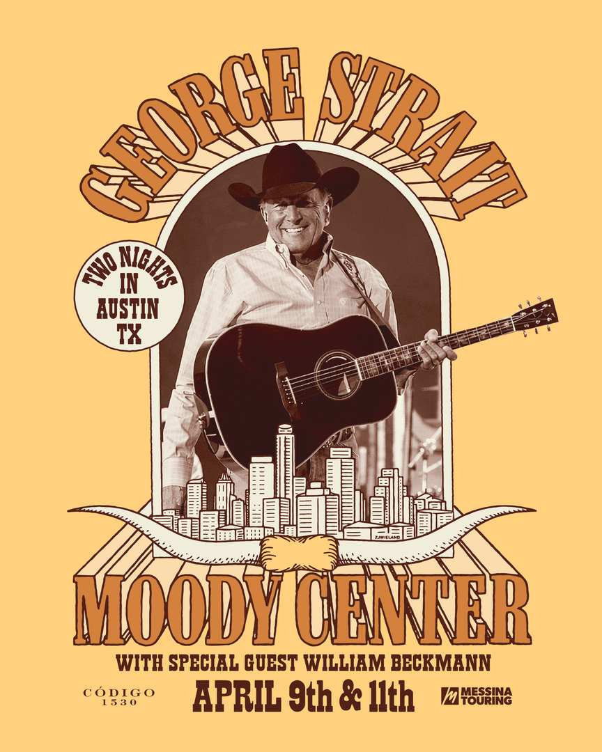Strait2323233's tweet photo. Take me to Texas! George Strait returns to @MoodyCenterATX on April 9 &amp; 11 with special guest @TheWillBeckmann. Presale begins TODAY at 10AM CT. Visit https://t.co/HpNm9y0xxV sign up for the code. https://t.co/fgEL2JDMim