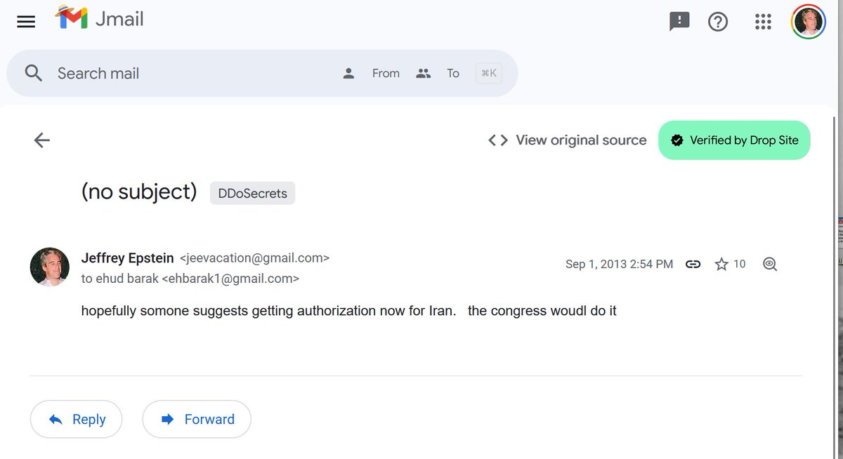 2013'te Jeffrey Epstein, İsrail başbakanı Ehud Barak'a gönderdiği mailde ABD'nin İran'a saldırmasını umduğunu söylemiş.