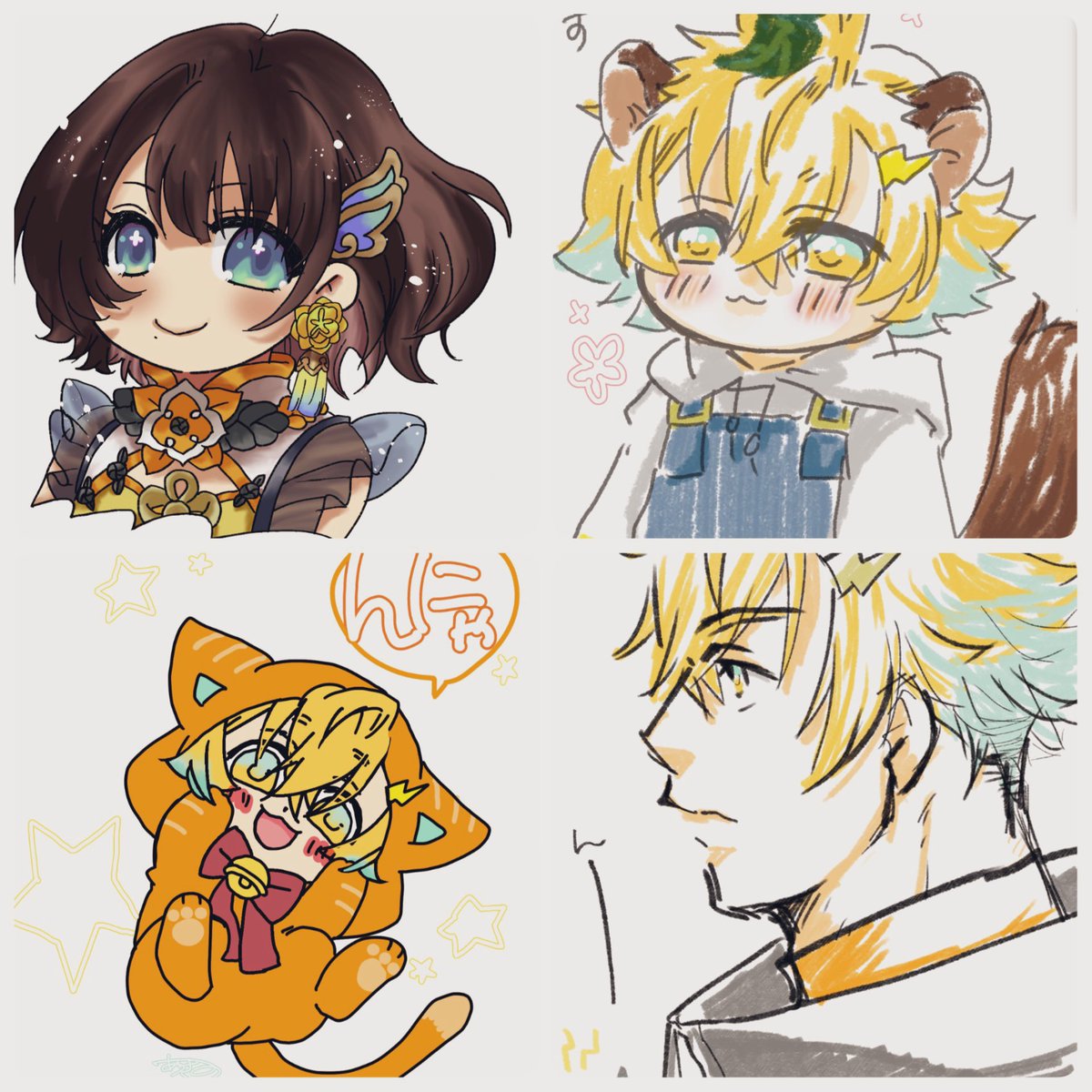 ️⃣今月描いたやつ！ まともに描いたの二つ(๑╹ω╹๑ )、