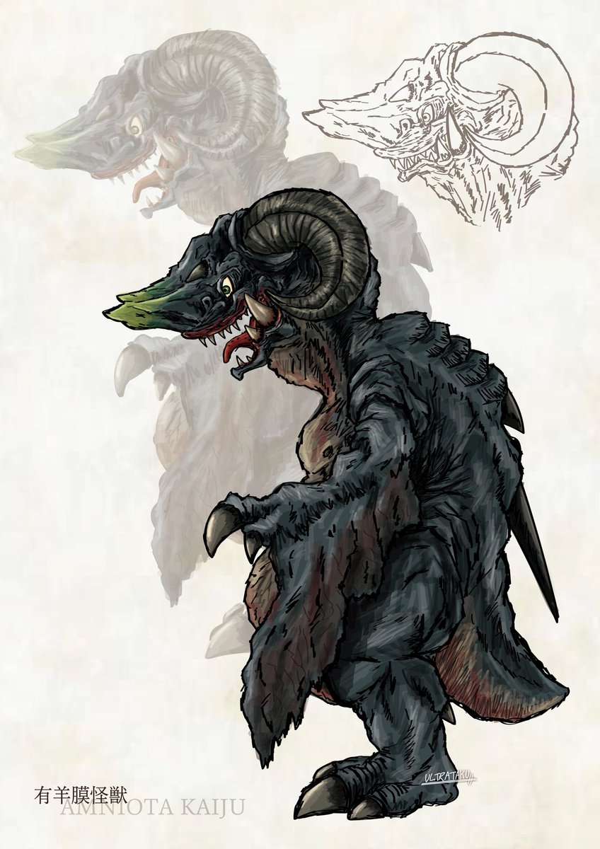 #かっこいい怪獣選手権

我が愛しきオリジナル怪獣バイコルス‼️‼️