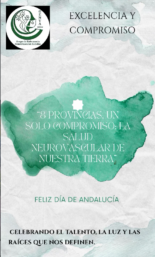 Genva2022's tweet photo. GENVAndalucia celebra el #DiaDeAndalucia  reafirmando lo que nos une: la pasión por el cuidado especializado y el compromiso inquebrantable con la salud neurovascular de los andaluces.🌿 #EnfermeriaNeurovascular #Andalucía #Genva https://t.co/MjBNwJHHRB