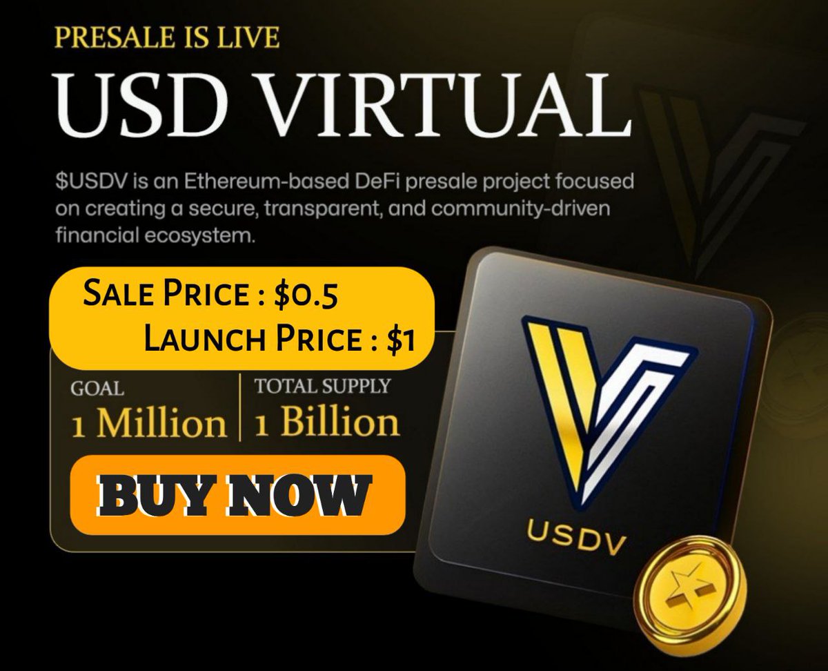 💧 $USDV STABLECOIN: THE PRIVATE SALE IS LIVE 💧

Officially listed on Coingecko : coingecko.com/en/coins/usdv-2

​💎 BUY $USDV NOW :

​Current Mint Price: $0.50
​Official Listing Price: $1.00

​Instant Upside: 2x value at launch.

​🌐 Participate now:
🛡️ Send funds directly to our