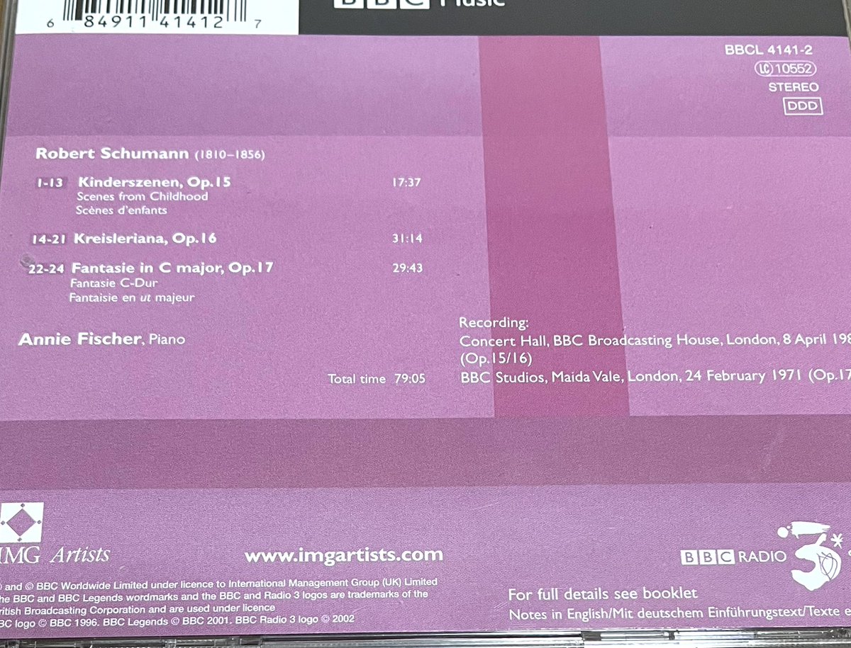 morez_legato5's tweet image. アニー・フィッシャー
シューマン

温もり感じる演奏。音楽の骨格がしっかりしているので、目まぐるしく変化していくシューマンはぴったりではないでしょうか！特に幻想曲が素晴らしいですね。