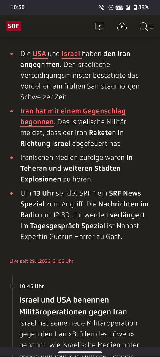 Halbierungsinitiative Ja. <a href="/srfnews/">SRF News</a> warum ist dies kein Angriffskrieg?
Wie viel Agression dürfen sich Israel und die USA erlauben? 
Was ihr macht ist Framing und kein neutraler Journalismus!
