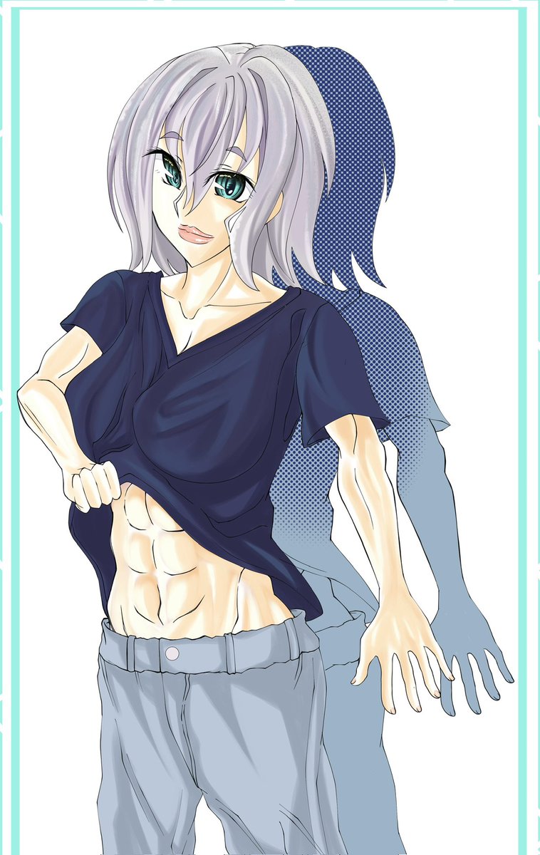 北安曇 結莉  (きたあずみ ゆり) (博多)
カラー久しぶり？かなww
だんだんとバキバキになっていってるw

Do you like muscular girls?😂

 #一次創作  #イラスト  #oc
 #絵描きさんと繋がりたい  #百合