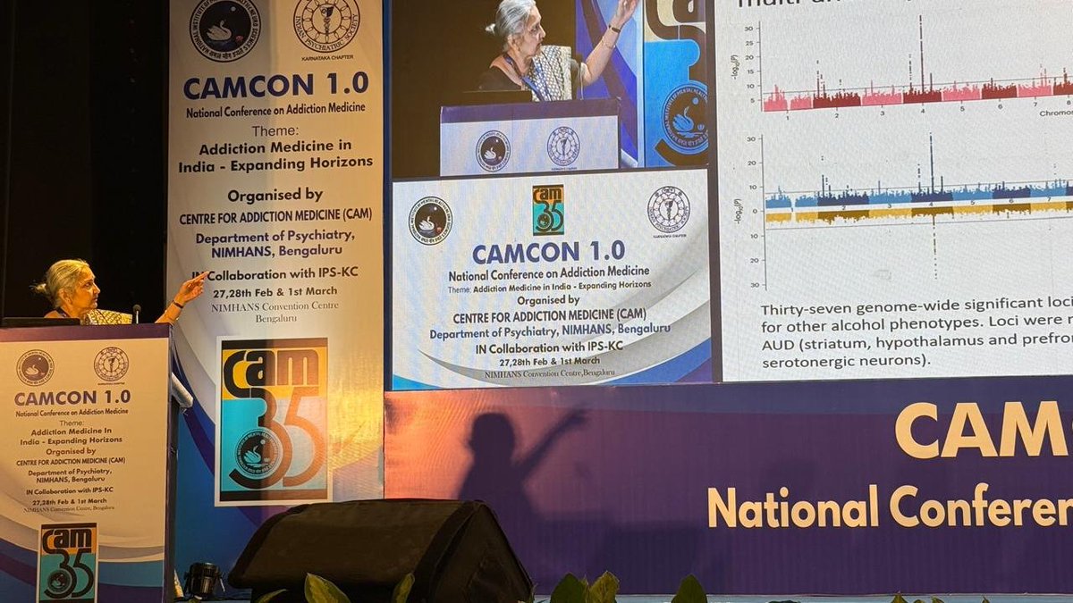 cbmnimhans's tweet photo. Drs @MeeraPurushott1 and @hollabharath speak at the "Addiction Medicine in India: Expanding Horizons" symposium at the first-ever #CAMCON 1.0 national conference on addiction medicine, being held at @NIMHANS_BLR from Feb 27 to Mar 1
@RNP_Foundation @mgl_nimhans https://t.co/1Ol7pCP8EB