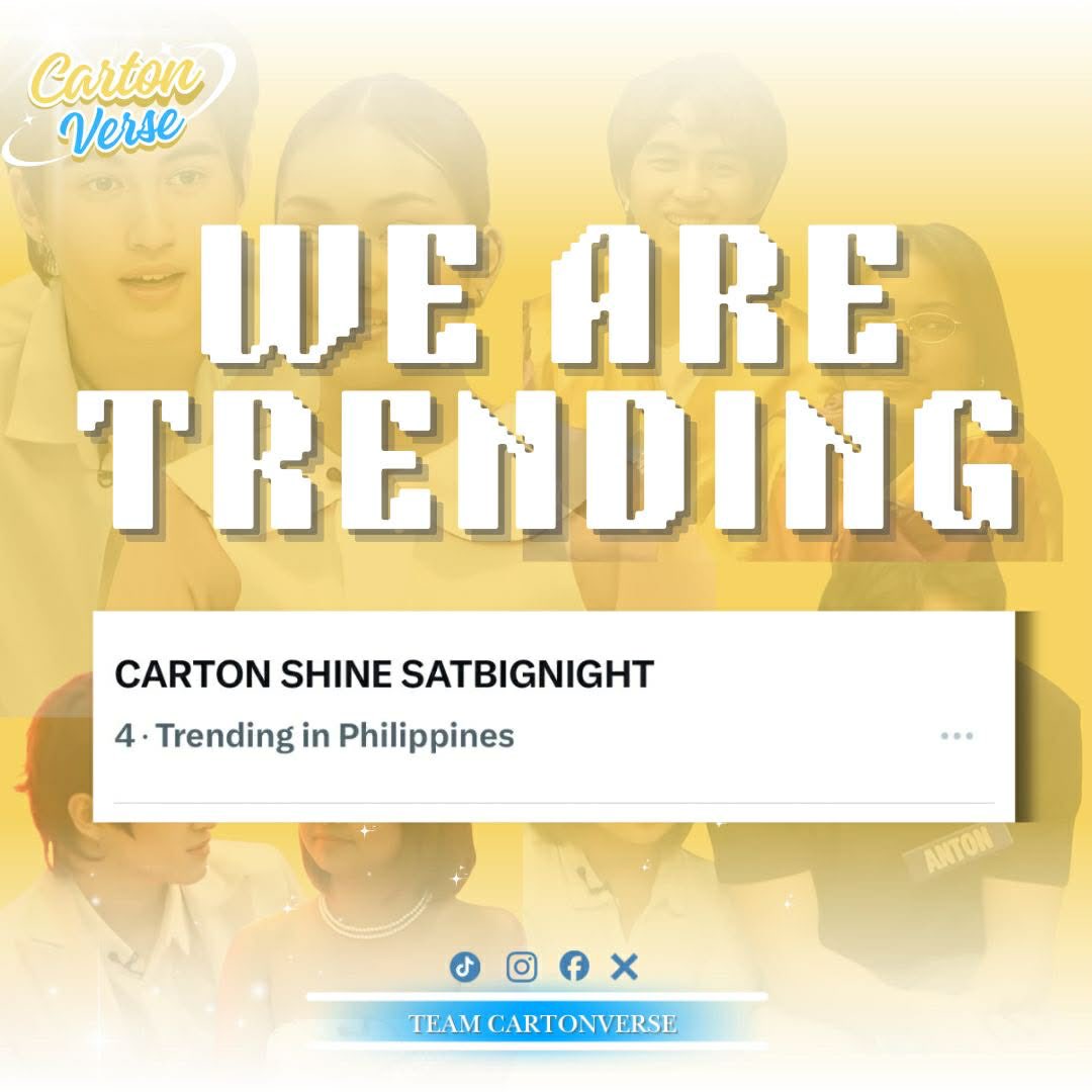 Trending and we’re just getting started. 🗣️ KEEP TWEETING. 

CARTON SHINE SATBIGNIGHT