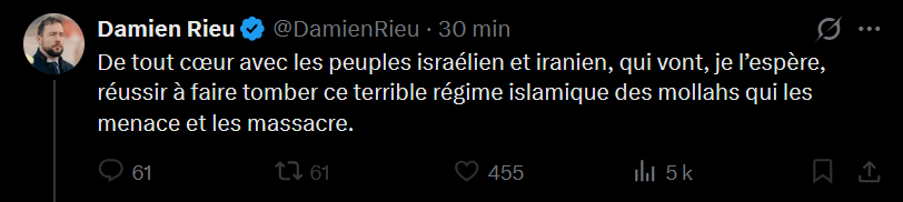 insoumix2's tweet photo. Le FN de Jean-Marie Le Pen s'opposait au mondialisme et à l'immigration. L'extrême-droite française aujourd'hui n'est que la continuation du mouvement "néo-conservateur", né aux USA dans les années 90. Ce sont des juifs et des chrétiens protestants sionistes qui travaillent pour Israël en ne s'attaquant qu'à l'islam. Damien Rieu est un néo-conservateur avec une cervelle de poulet.