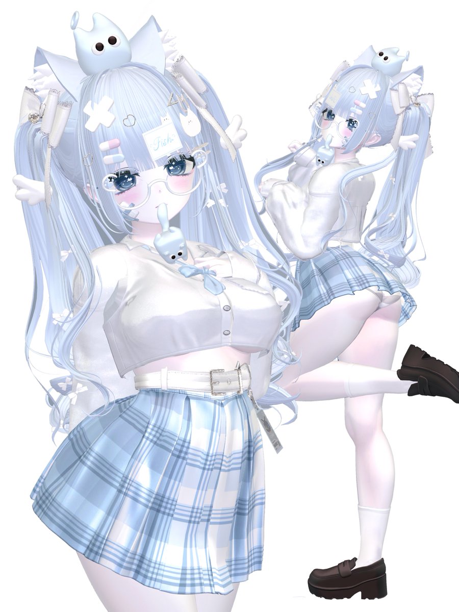 Fishbanavrc's tweet photo. eyes texture-#AshveilNoir 
Accessories-#misscherry
hair- #DrugAngel
cloth- #ILEShop 
-
#VRChat https://t.co/C1P5wDN84n