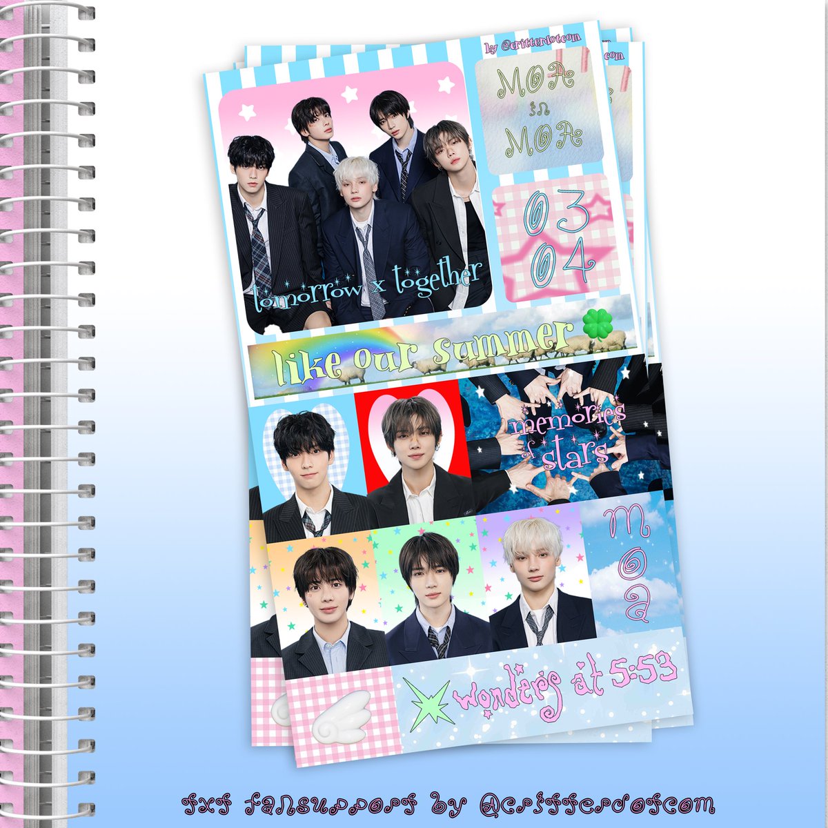 ⭐️🪽 WONDERS AT 5:53 TXT X DUNKIN PH FANMEET

🏠🪽 glitter sticker sheet fansupport by <a href="/critterdotcom/">k 🪽</a> ★

★ like &amp; rt 
★ limited qty, 1:1 only
★ time &amp; loc tba !
🥣 on the spot trades only !

see you soon, moas ! （＾Ｏ＾☆♪

🔖  #TXT #DunkinPH_TXT #DunkinPH_WondersAt553