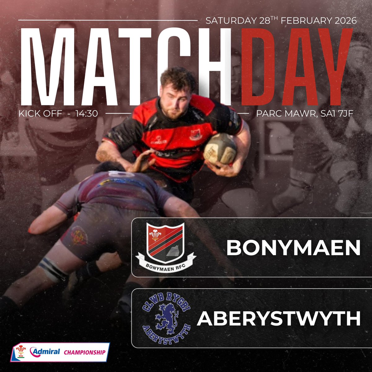Bonymaenrugby's tweet photo. Match Day 🏉

📍Parc Mawr, SA1 7JF
⏰ 14:30
🆚 Aberystwyth
🏆 Admiral Championship West

#UppaMaen #WRUcommunity https://t.co/DNtTI2xxBp
