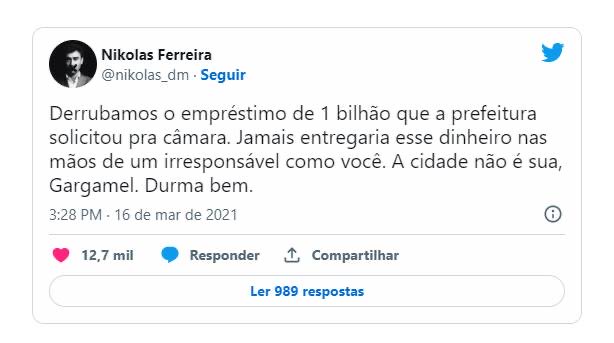 Chupetinha comemorou a suspensão do empréstimo de quase um bilhão de reais, q seria usado pra obras de contenção de enchentes e urbanização na cidade. Agora faz vaquinha de 2 milhões de reias pra ajudar os desabrigados q ele mesmo ajudou a desabrigar. Mineiros, aprendam a votar.