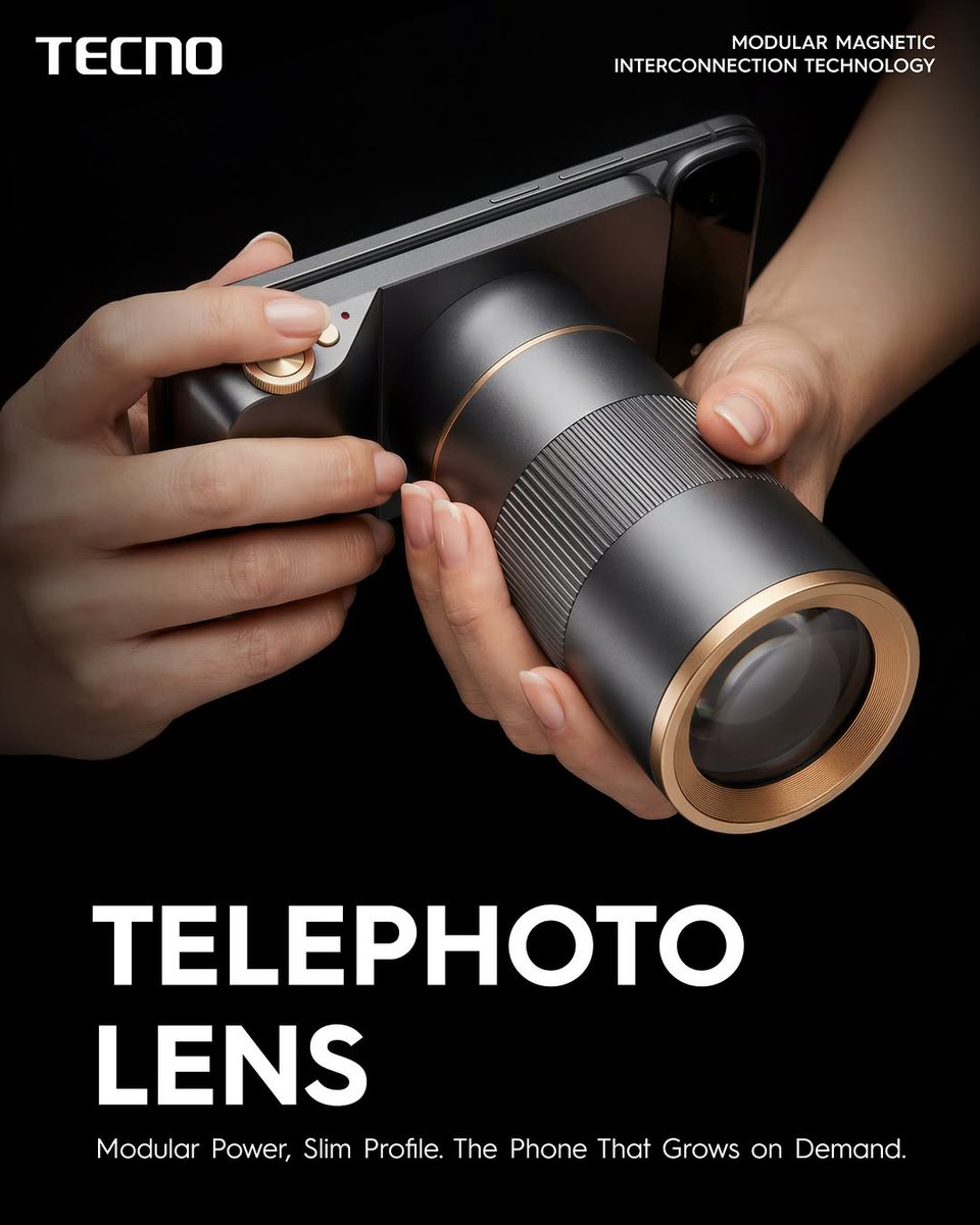 drbeel_techno's tweet image. #MWC26 #TECNOAI #TECNO #TECNOMobile
ابتكرت تكنو جهازًا فائق النحافة بسماكة 4.9 مم يتطور بسرعة. سواء كنت بحاجة إلى تصوير احترافي أو طاقة إضافية، ما عليك سوى تركيب وحدة إضافية والانطلاق من خلال تقنية الربط المغناطيسي المعياري الجديدة من تكنو.
