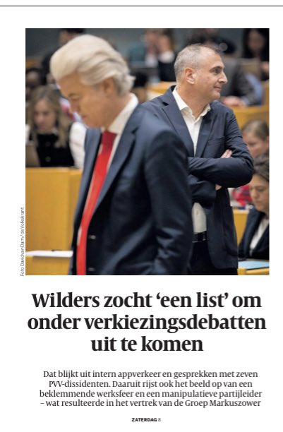 De verknipte, paranoïde controlfreak Wilders is een laffe haas.