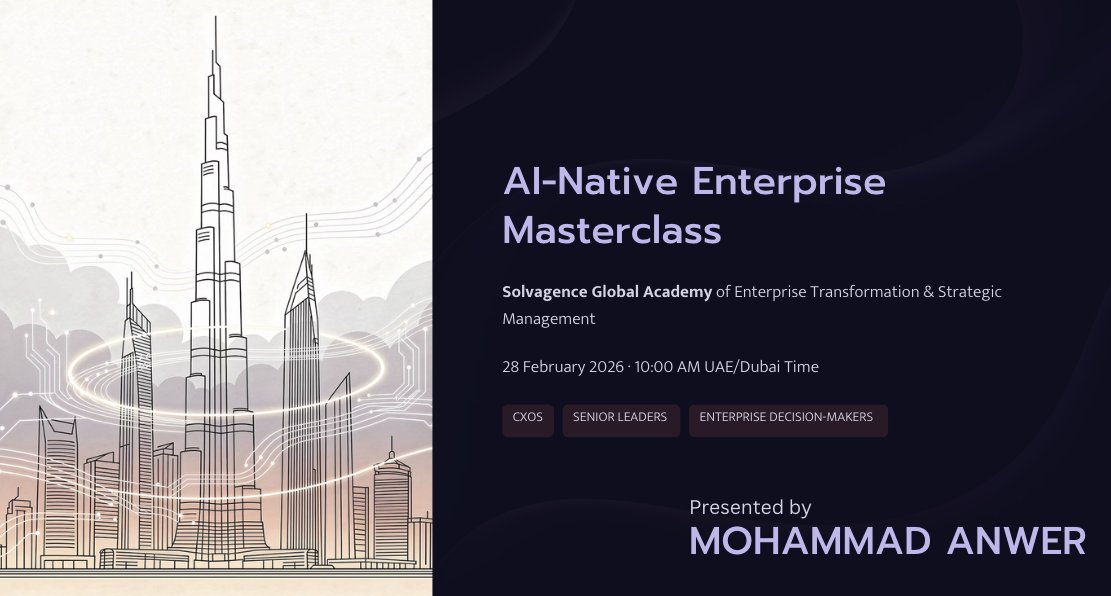 md_anwer's tweet photo. AI is redefining enterprise leadership — this is no longer about pilots, but strategic execution.

Delivered the AI-Native Enterprise Masterclass to CXOs across the UAE &amp; global markets, focused on scaling AI with governance, clarity, and measurable impact.

#Solvagence #DIFC https://t.co/XkiPbepmzE