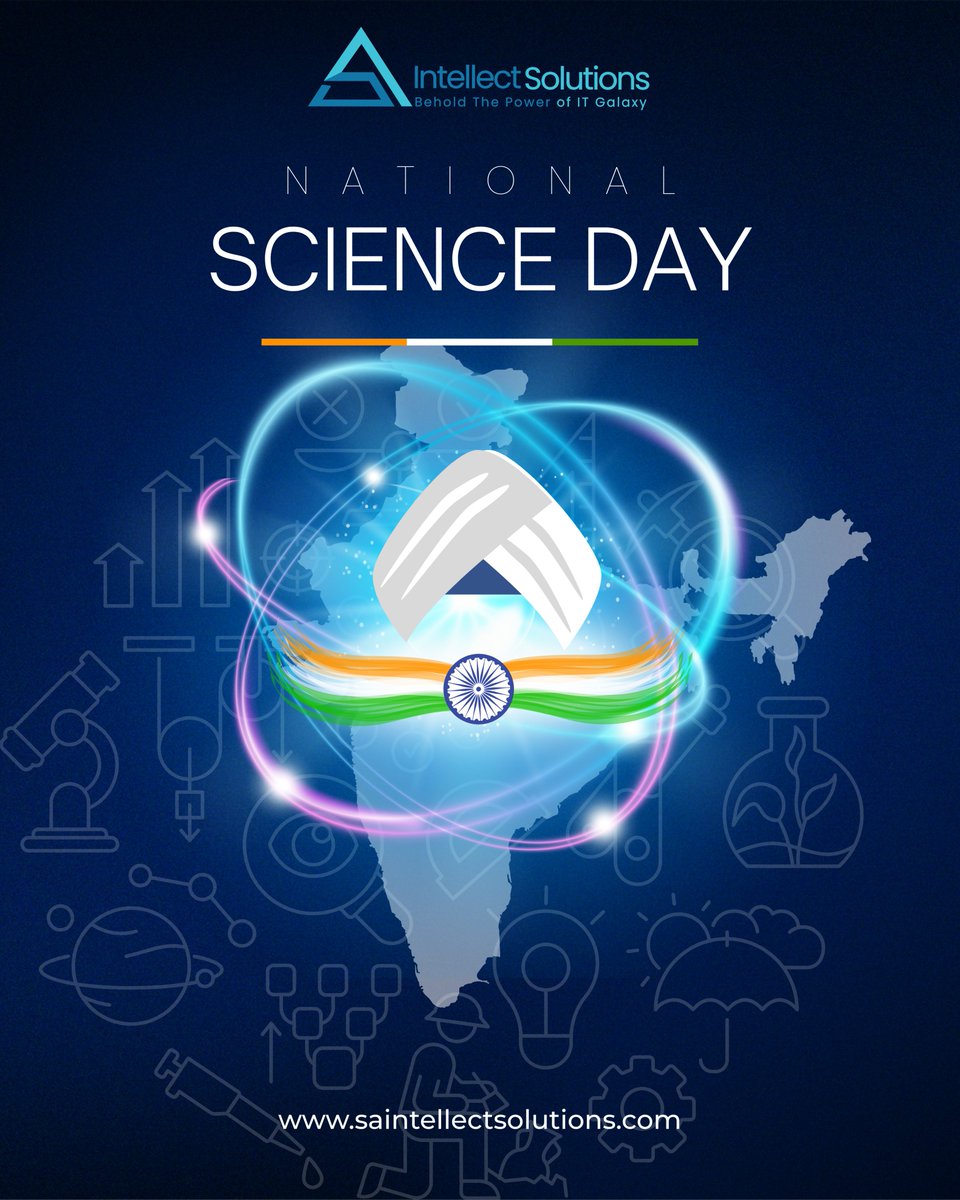 SAIntellects's tweet photo. Celebrating National Science Day 🇮🇳
Today, we honor the power of innovation, discovery, and technology that shapes our nation’s future.

#NationalScienceDay #ScienceForNation #Innovation #Technology #DigitalIndia #SAIntellectSolutions #ITInnovation #FutureReady https://t.co/og3iORCaFA