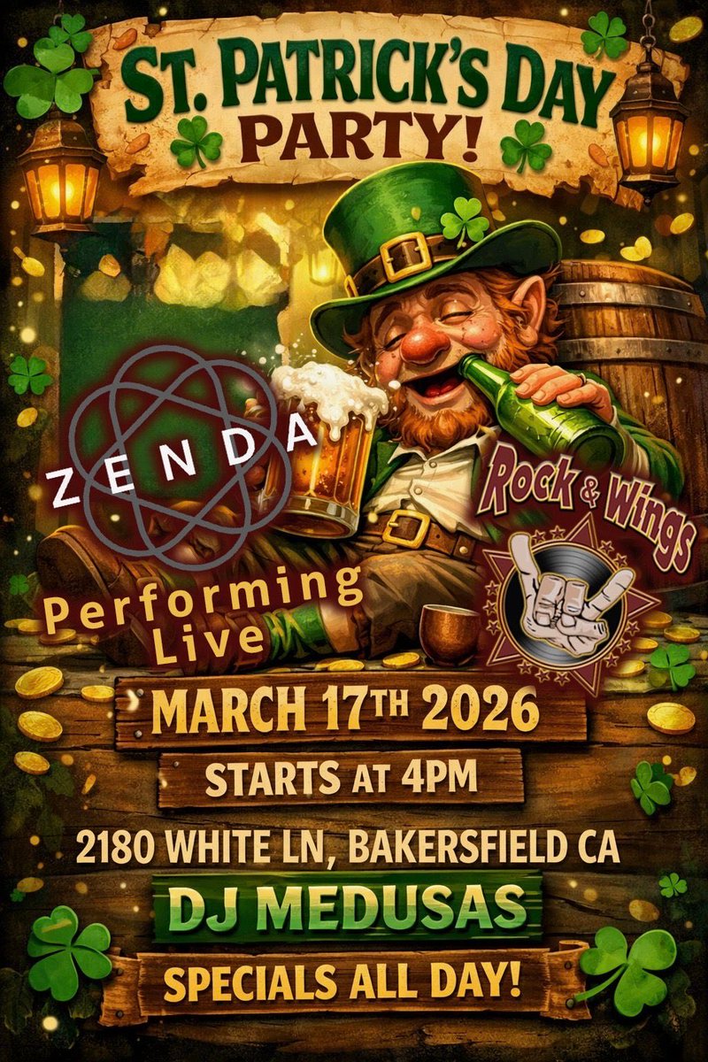 Masterkreator's tweet image. Live music in #Bakersfield St Patricks with #Zenda 🍀