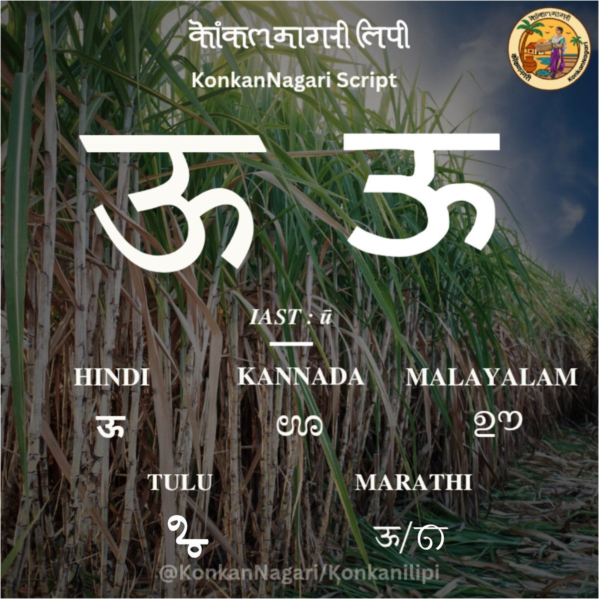 KonkanisUnited's tweet photo. 🌿 Learn KonkanNagari Script – One Letter Every Day🌿

Today’s Letter is ✨ ऊ ✨

Every day, one letter.
Every letter, one step closer to our roots. 🌱

Keep learning. Keep preserving.

#KonkanNagari #LetterOfTheDay #LearnKonkani #KnowYourRoots OneLetterADay https://t.co/dkcXSk0MbY