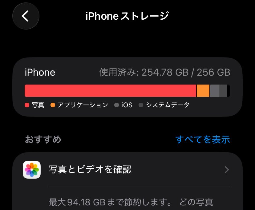 容量がずっとやばい