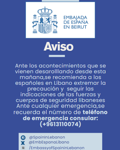 EmbEspanaLibano's tweet photo. https://t.co/AUmFMbFvC9