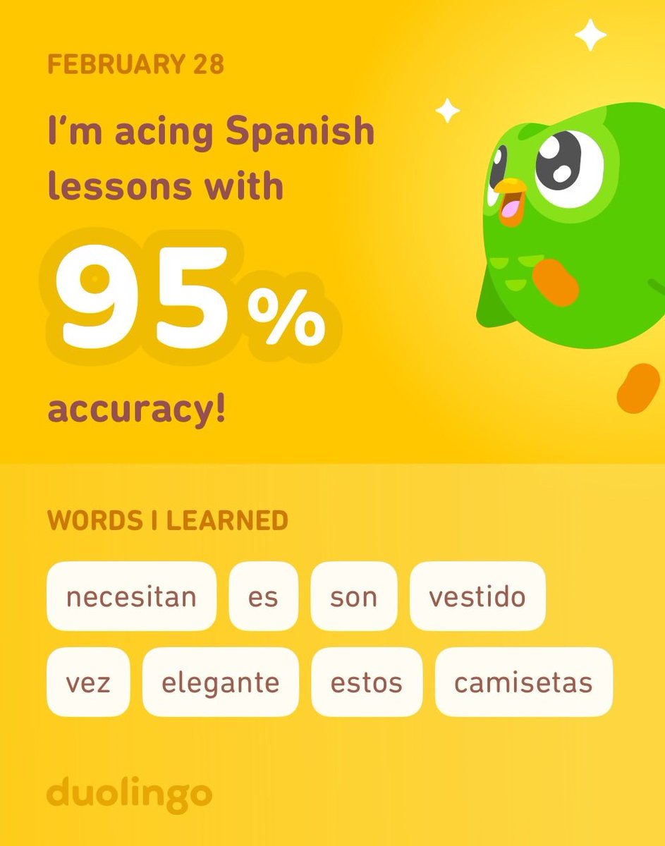 flyingjet's tweet photo. I’m learning Spanish on Duolingo! It’s free, fun, and effective. https://t.co/BuYiyOresR