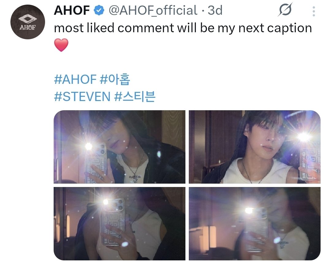 📈 Steven is going viral among Filipino FOHAs and casuals for his witty Tagalog caption that twists the Pledge of Allegiance into “I love your fellow countryman,” playfully referencing JL and delighting FOHAs. This is in fulfillment of his promise to use the most-liked comment on