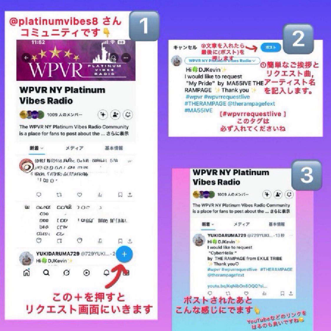 platinumvibes8 🇺🇸🗽📻 ✨リクエストライブ✨ リクエスト方法は