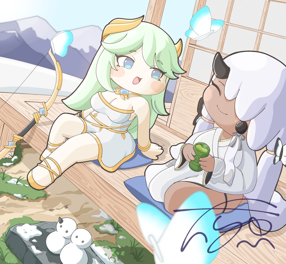 アヤとシーラ描きましたー🌬️❄️
#トリッカル #트릭컬