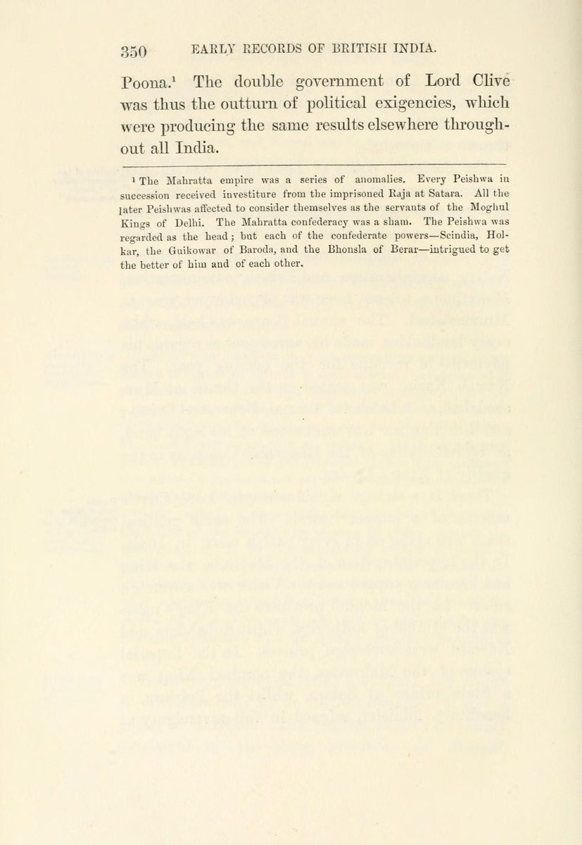 Syngh_Unleashed's tweet photo. Marathas are the biggest hypocrites when it comes to historical-intellect. They conveniently cancel the same British authorities — whenever Marathas are criticised for the rapine, plunder & genocide they unleashed upon innocent Hindus — but selectively cite the same sources when it serves their half-baked propaganda.

Although, I have already dismantled their false narrative of ruling Hindustan (👉 https://t.co/i2bP9nLiQE), let me quote another another contemporary British authority :

“ 𝘼𝙡𝙡 𝙩𝙝𝙚 𝙡𝙖𝙩𝙚𝙧 𝙋𝙚𝙨𝙝𝙬𝙖𝙨 𝙖𝙛𝙛𝙚𝙘𝙩𝙚𝙙 𝙩𝙤 𝙘𝙤𝙣𝙨𝙞𝙙𝙚𝙧 𝙩𝙝𝙚𝙢𝙨𝙚𝙡𝙫𝙚𝙨 𝙖𝙨 𝙨𝙚𝙧𝙫𝙖𝙣𝙩𝙨 𝙤𝙛 𝙩𝙝𝙚 𝙈𝙪𝙜𝙝𝙖𝙡 𝙆𝙞𝙣𝙜𝙨 𝙤𝙛 𝘿𝙚𝙡𝙝𝙞. 𝙏𝙝𝙚 𝙈𝙖𝙧𝙖𝙩𝙝𝙖 𝘾𝙤𝙣𝙛𝙚𝙙𝙚𝙧𝙖𝙘𝙮 𝙬𝙖𝙨 𝙖 𝙨𝙝𝙖𝙢. 𝙏𝙝𝙚 𝙋𝙚𝙨𝙝𝙬𝙖 𝙬𝙖𝙨 𝙧𝙚𝙜𝙖𝙧𝙙𝙚𝙙 𝙖𝙨 𝙩𝙝𝙚 𝙝𝙚𝙖𝙙 ; 𝙗𝙪𝙩 𝙚𝙖𝙘𝙝 𝙤𝙛 𝙩𝙝𝙚 𝙘𝙤𝙣𝙛𝙚𝙙𝙚𝙧𝙖𝙩𝙚 𝙥𝙤𝙬𝙚𝙧𝙨 — 𝙎𝙞𝙣𝙙𝙝𝙞𝙖𝙨 𝙤𝙛 𝙂𝙬𝙖𝙡𝙞𝙤𝙧, 𝙃𝙤𝙡𝙠𝙖𝙧𝙨 𝙤𝙛 𝙄𝙣𝙙𝙤𝙧𝙚, 𝙂𝙖𝙚𝙠𝙬𝙖𝙧𝙨 𝙤𝙛 𝘽𝙖𝙧𝙤𝙙𝙖, 𝘽𝙝𝙤𝙣𝙨𝙡𝙚𝙨 𝙤𝙛 𝙉𝙖𝙜𝙥𝙪𝙧 — 𝙞𝙣𝙩𝙧𝙞𝙜𝙪𝙚𝙙 (𝙥𝙡𝙖𝙣𝙣𝙚𝙙) 𝙩𝙤 𝙜𝙚𝙩 𝙩𝙝𝙚 𝙗𝙚𝙩𝙩𝙚𝙧 𝙤𝙛 𝙝𝙞𝙢 (𝙋𝙚𝙨𝙝𝙬𝙖) 𝙖𝙣𝙙 𝙤𝙛 𝙚𝙖𝙘𝙝 𝙤𝙩𝙝𝙚𝙧. ”

—  James Talboys Wheeler (23rd December 1824 – 13th January 1897), British assistant-secretary & bureaucrat-historian, sharing his views on the so-called Maratha ‘Empire’. 🖋️📜