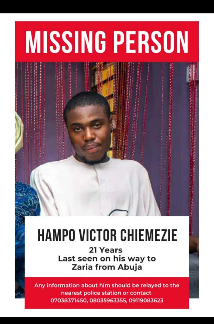 Help us find Hampo Victor Chiemezie 
Contact the numbers on this flier if you have any information 🙏

Kindly Repost