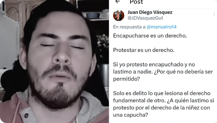 a50pma's tweet photo. Creen ustedes que Juan Diego 'Harvard' Vázquez, se atrevería entrar a un banco encapuchado para manifestarse?

Dejen de andar entreteniendolo!
Se cree autoridad! https://t.co/KVp7QgVRbo