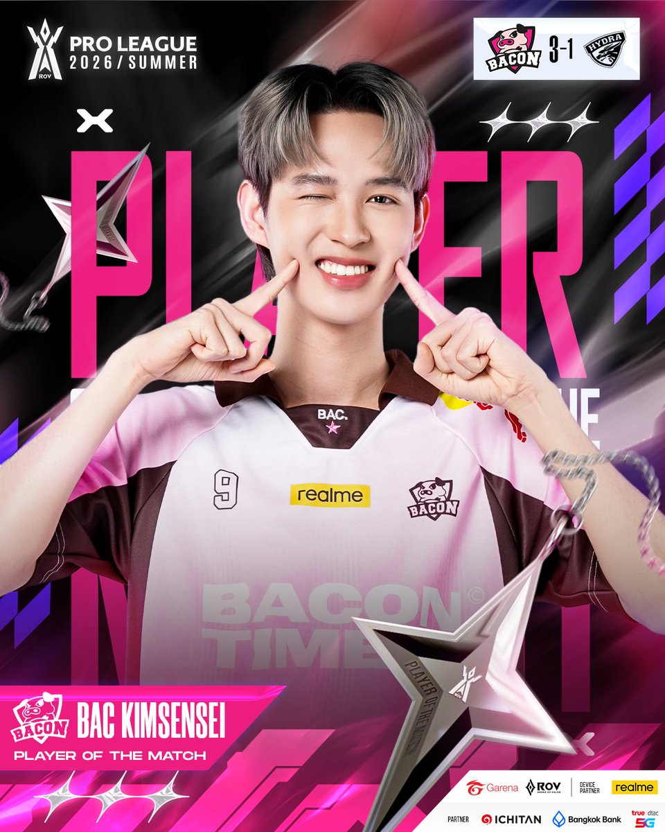 🐽BAC Kimsensei คว้ารางวัล Player of the Match🎖ผู้เล่นยอดเยี่ยมประจำแมตช์ที่ 38 : BAC 🆚 HD #RPL2026Summer #DreamRiser #RoV
