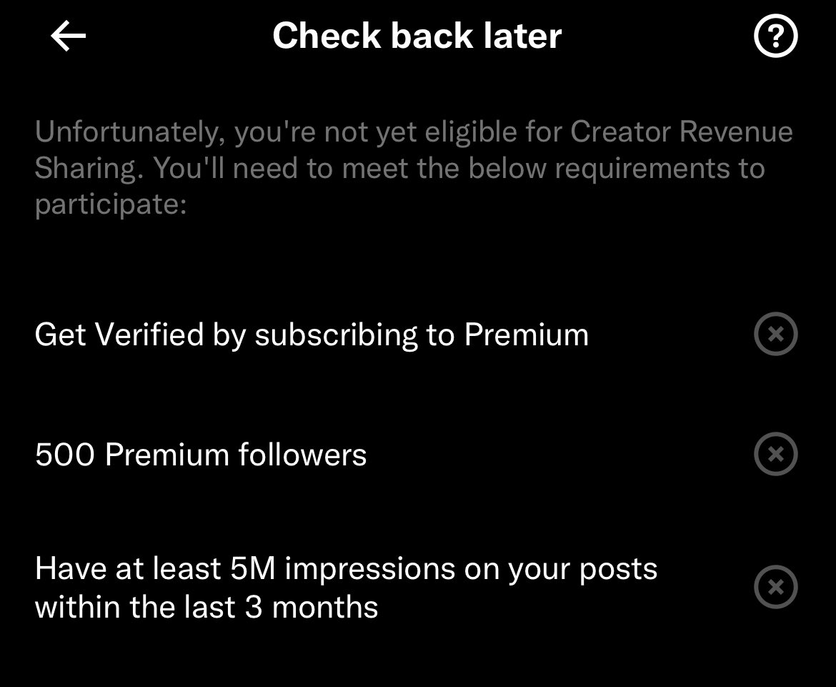 Premium I don’t ave 👀
 
500 premium followers I never get 🥹
5M impressions only God knows when 🤔
If you are seeing this post, kindly  drop a heart ❤️ or follow , comment ..
 
God wont make your life miserable 😭
