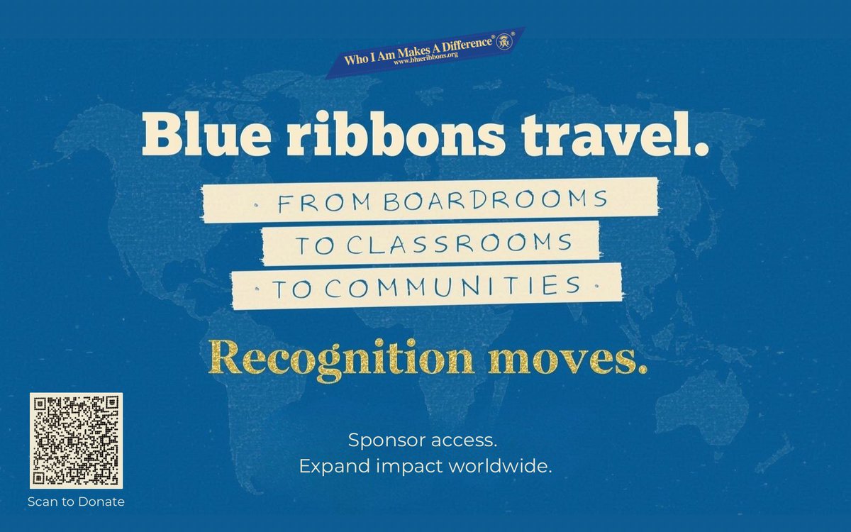 Recognition moves. Leaders multiply. Communities benefit.

📩 Ask us about our Blue Ribbon 7-Step Community Building Leadership Programs for school, business, or community. Sparky@BlueRibbons.org

💙 Be a Blue Ribbon Hero today! Click here to donate: blueribbons.org/order/donate/1