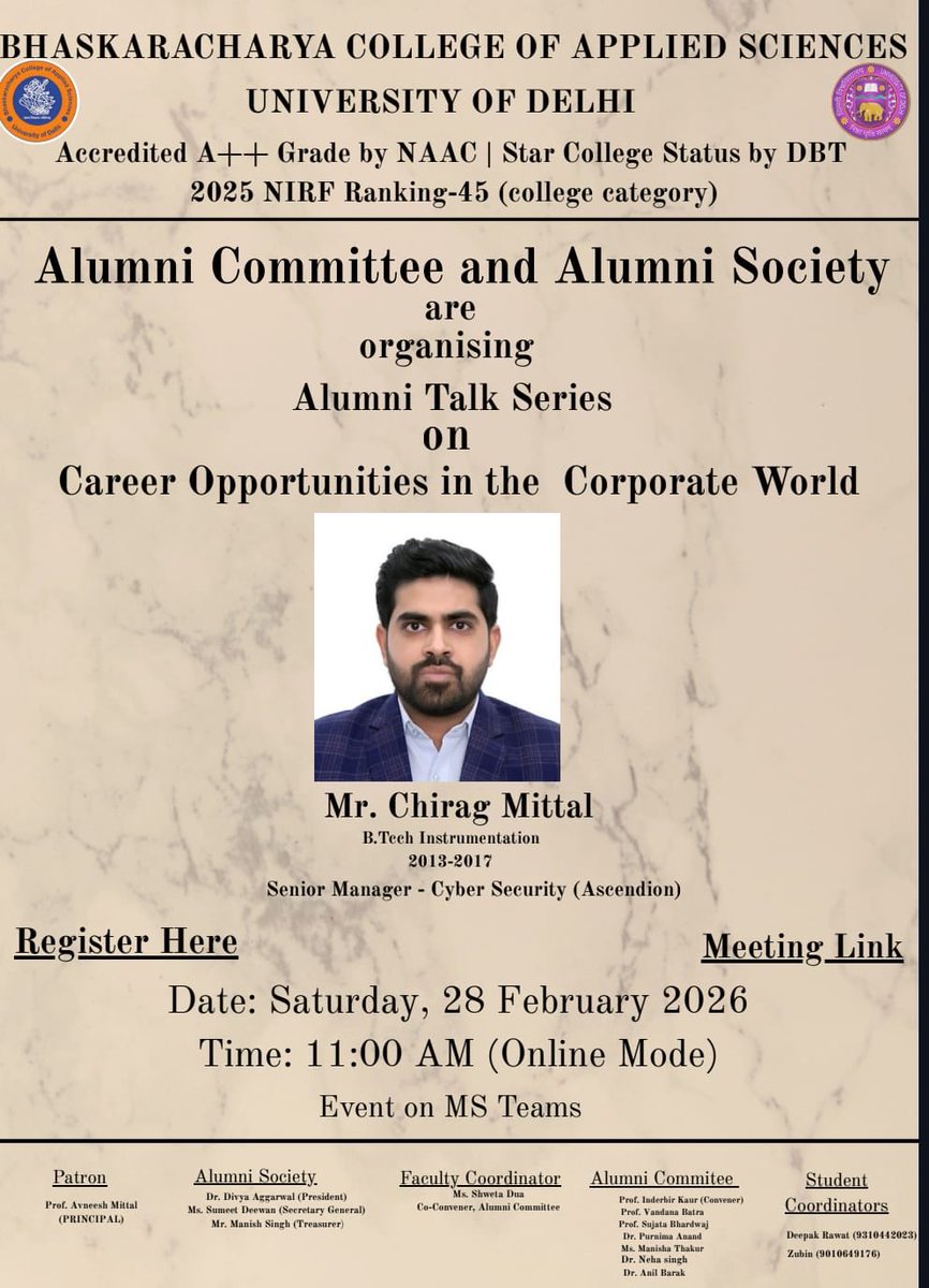 Bhaskaracharya College of Applied Sciences tweet media