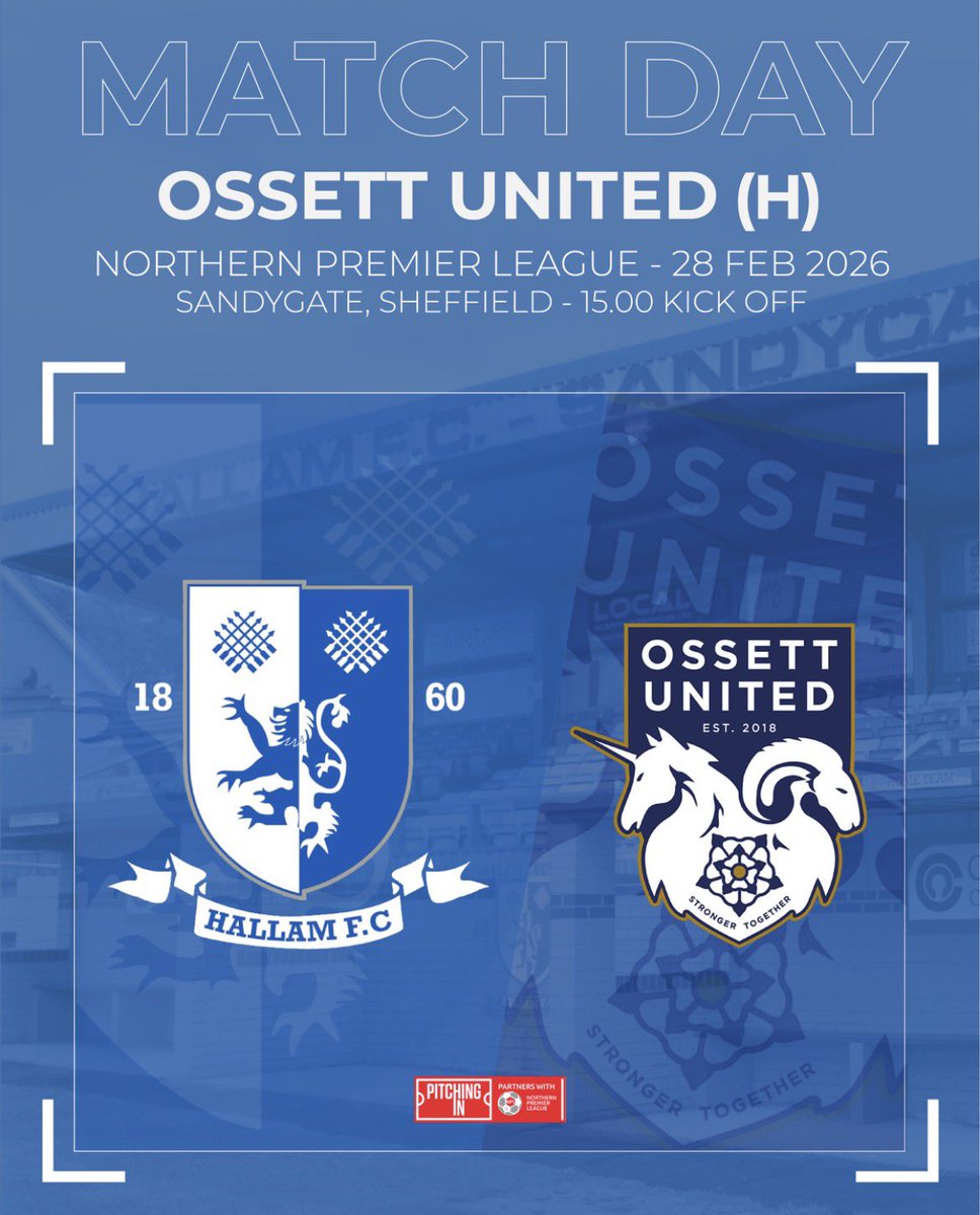 Game off in and around South Yorkshire and North Derbyshire? No problem! 

All roads lead to Sandygate this afternoon. Come down and show us your support! 💙

#HallamFC