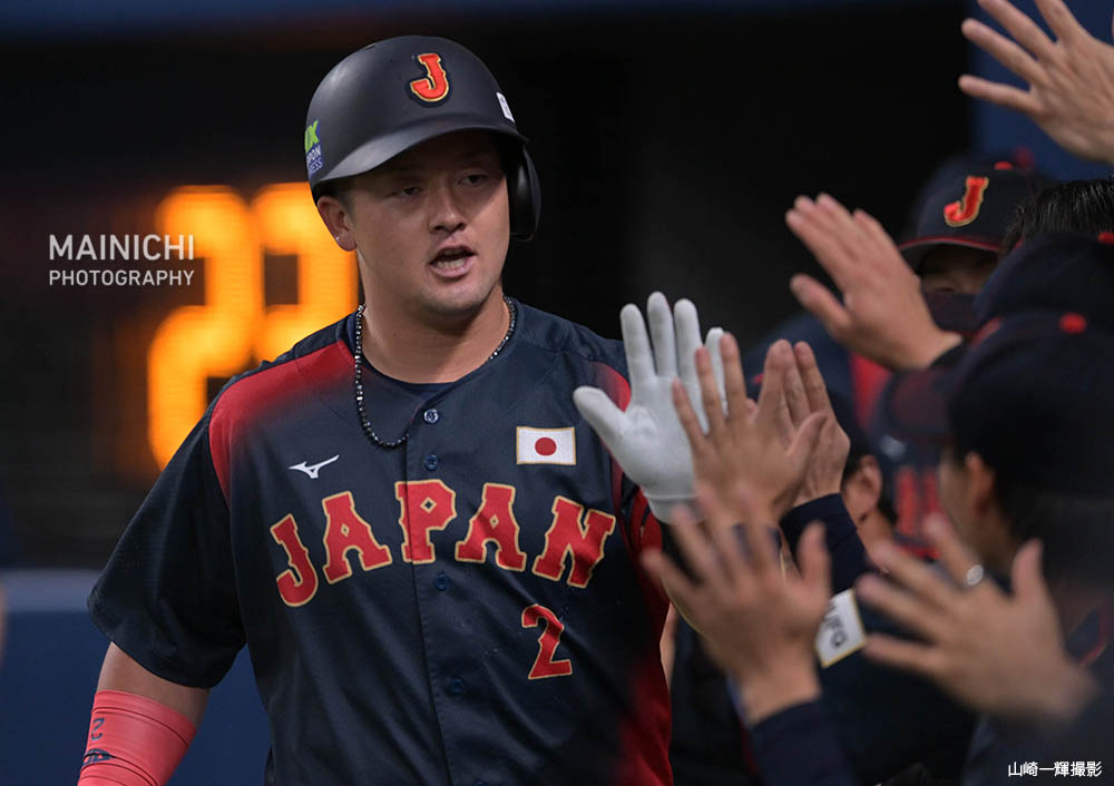 野球日本代表 #侍ジャパン が壮行試合で中日と対戦中。 写真は一回表