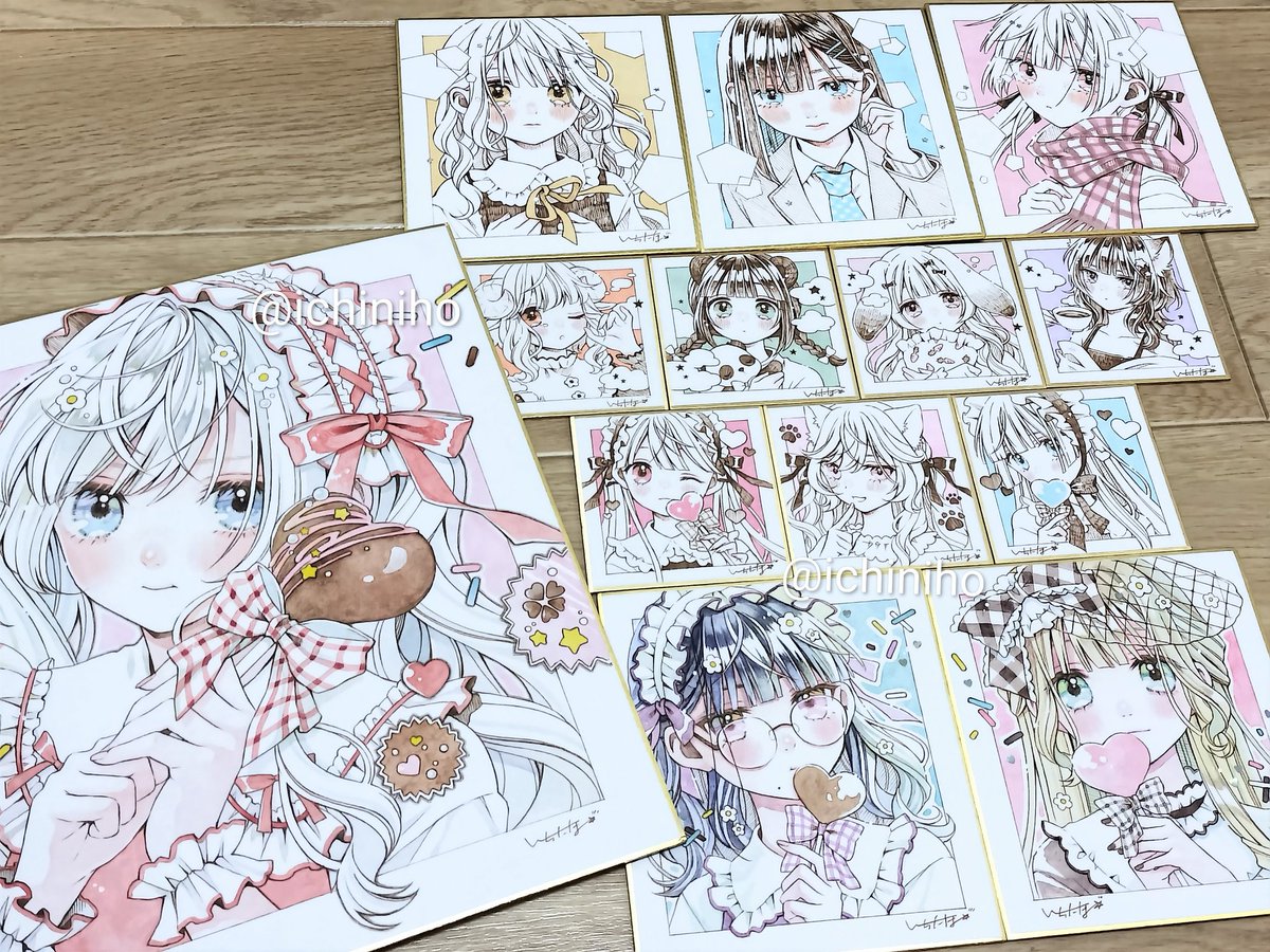 今月はたくさん色紙を描きました! #今月描いた絵を晒そう