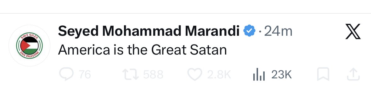 No Internet in Iran except for the privileged few like this regime clown.

He knows he's finished