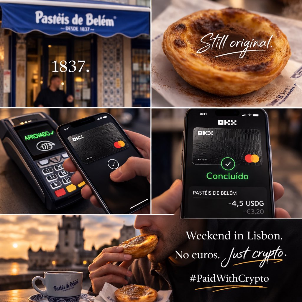 ruiandrebrito's tweet image. 1837 recipe.
2026 payment.
OKXactly how it should be.

Weekend in Lisbon.
No euros. Just crypto.

 #PaidWithCrypto
#OKX $USDG