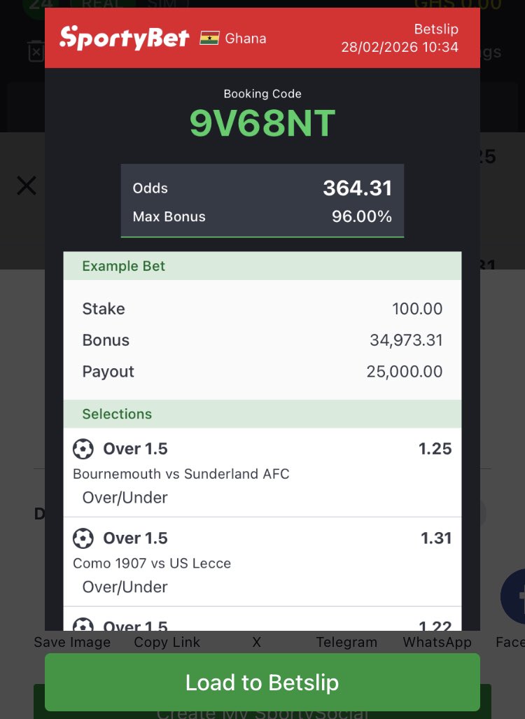selormmpredicts's tweet photo. For the weekend🤲🏻✅
SportyBet code: 9V68NT⏳

365 odds🍀 https://t.co/eLuPZZUJOX
