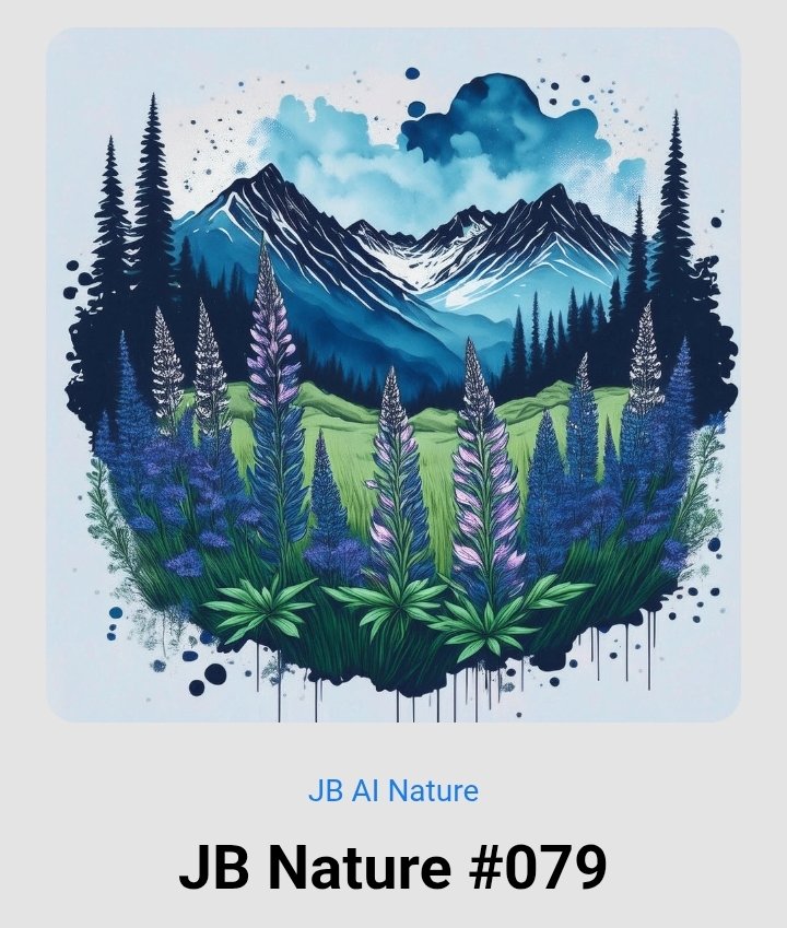 JB Nature #079

Vibrant alpine meadow with blooming lupines, majestic pines and snow-capped peaks under a dotted watercolor sky.

Unique 1/1 AI surreal art – listed for 5 $XRP #XRP

bidds.com/nft/00087530C9… via <a href="/biddsonxrpl/">bidds.com</a>