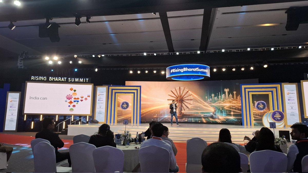 kinsukumar's tweet photo. Wonderfull listening @pratykumar at #RisingBharatSummit2026 presenting india own #AI @SarvamAI 
@CNNnews18 @CNBCTV18Live https://t.co/RPdeoW7SLn