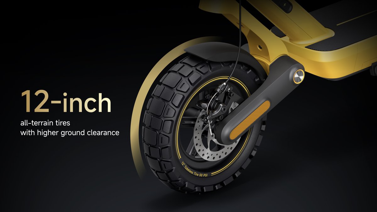 Xiaomi's tweet photo. Design. Performance. Safety. Ultra, defined.
🛴Bold design with unmistakable presence.
⚡️Up to 1200W peak power, 12-inch all-terrain tires.
🔐Upgraded disc brakes for 17% shorter braking time.
This is #XiaomiElectricScooter6Ultra, built to ride with confidence. #Xiaomilaunch https://t.co/SHNmg7Tq7n